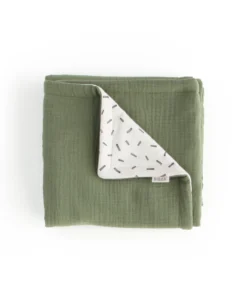 BIBAK Babydecke gepolstert 75 x 95 cm | Olive
