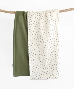 BIBAK Babydecke gepolstert 75 x 95 cm | Olive