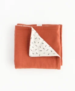 BIBAK Babydecke gepolstert 75 x 95 cm | Terrakotta