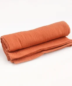 BIBAK Bio Baumwoll Musselin Nuschi Tuch 100 x 100 cm | TERRAKOTTA