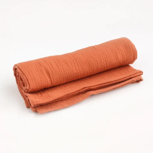 BIBAK Bio Baumwoll Musselin Nuschi Tuch 100 x 100 cm | TERRAKOTTA