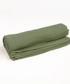 BIBAK Bio Baumwoll Musselin Nuschi Tuch 100 x 100 cm | OLIVE