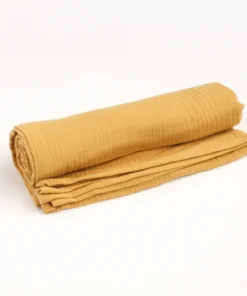 BIBAK Bio Baumwoll Musselin Nuschi Tuch 100 x 100 cm | SENF