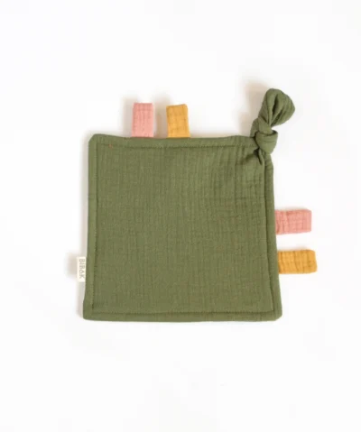 BIBAK Sensorik Knistertuch 25 x 25 cm | Olive