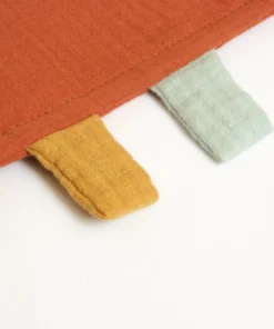 BIBAK Sensorik Knistertuch 25 x 25 cm | Terrakotta