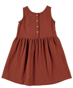 Tiralahilacha Kinder Wende Kleid Kurzarm Musselin EDLIN | Terrakotta