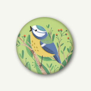 VIERUNDFÜNFZIG Magnet (37mm) | Blaumeise grün