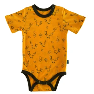 Glückskind Body kurzarm Merinowolle & Seide Fuchs | sonnengelb