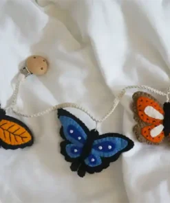 Gamcha Baby Kinderwagenkette aus Filz | Schmetterlinge
