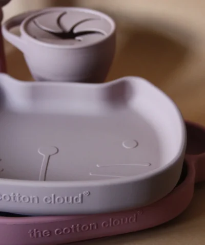 Cotton Cloud Kinderteller mit Saugfuß aus Silikon | Pippa Dusty Mauve