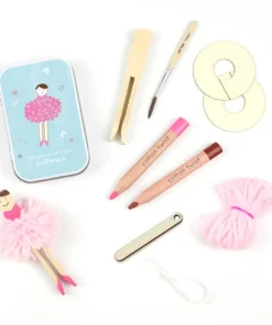 Cotton Twist Holzperlen Kreativ Set Dose | Pom Pom Ballerina