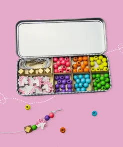 Cotton Twist Holzperlen Armband 5er Set Dose | Einhorn