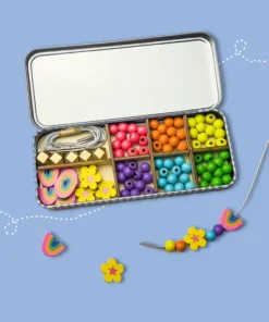 Cotton Twist Holzperlen Armband 5er Set Dose | Regenbogen