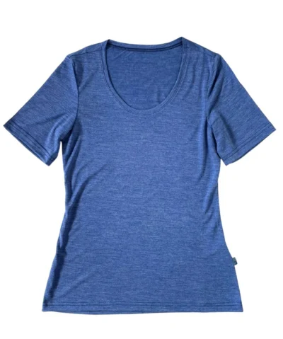 Glückskind Damen Bio T-Shirt Merinowolle & Seide | Royal blau