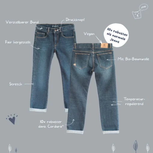 dreifeder Maxi Jeans Straight (5-13J) | stonewashed