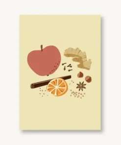 VIERUNDFÜNFZIG Postkarte | Weihnachten Früchte