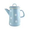 Emaille Kaffeekanne (1.6L) | hellblau - Tupfen