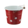 Emaille Kinder Eimer 2 Liter (⌀ 16cm) | rot - weiss - Tupfen