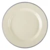 Emaille Teller flach (ø 24cm) | creme - grau