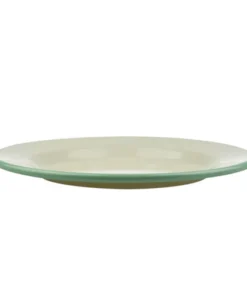 Emaille Teller flach (ø 24cm) | creme - mint