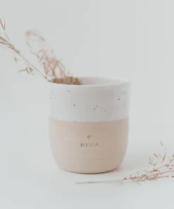 Eulenschnitt Becher Tasse aus Steingut (320ml) | Mama