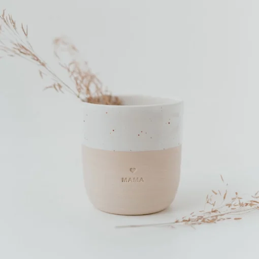 Eulenschnitt Becher Tasse aus Steingut (320ml) | Mama