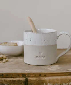 Eulenschnitt grosse Tasse aus Steingut (450ml) | Mama
