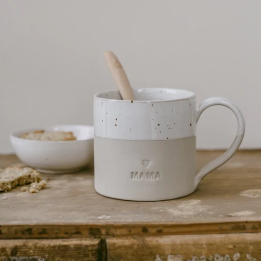 Eulenschnitt grosse Tasse aus Steingut (450ml) | Mama