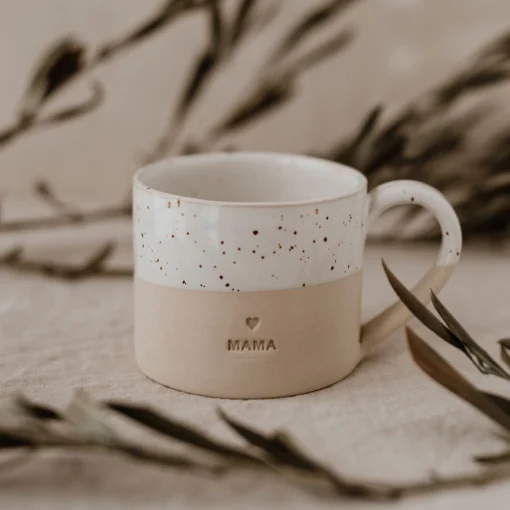 Eulenschnitt grosse Tasse aus Steingut (280ml) | Mama