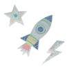 Dekosticker zum Kleben (reflektierend) | Rocket Star Flash
