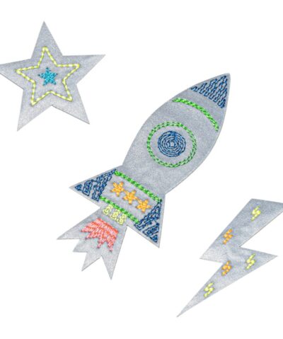 Dekosticker zum Kleben (reflektierend) | Rocket Star Flash
