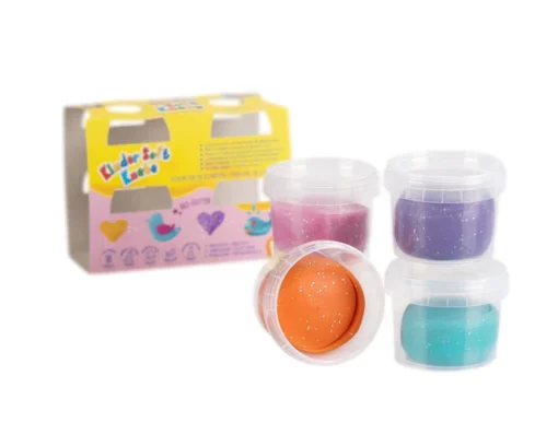 Feuchtmann Kinder Soft Knete Bio 4x80g (ab 2 J.) | Glitter