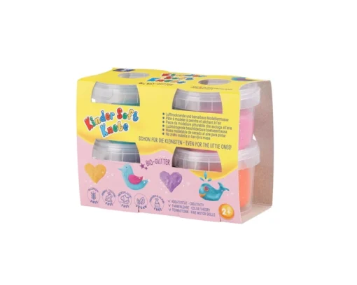 Feuchtmann Kinder Soft Knete Bio 4x80g (ab 2 J.) | Glitter – Bild 2