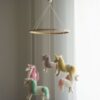 Gamcha Baby Mobile aus Filz | Einhorn pastell