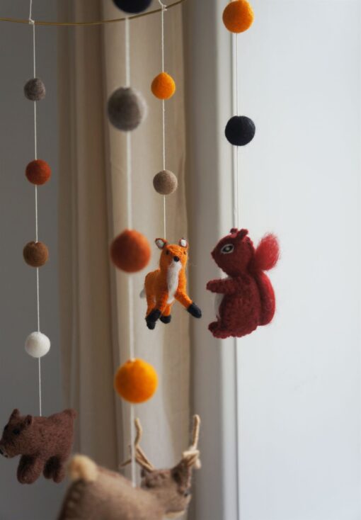 Gamcha Baby Mobile aus Filz | Wald gross