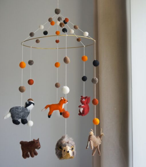 Gamcha Baby Mobile aus Filz | Wald gross