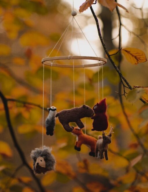 Gamcha Baby Mobile aus Filz | Waldtiere