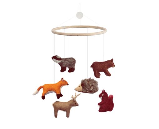 Gamcha Baby Mobile aus Filz | Waldtiere