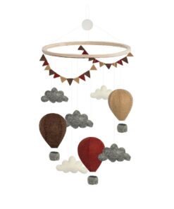 Gamcha Baby Mobile aus Filz | Heissluftballon braun