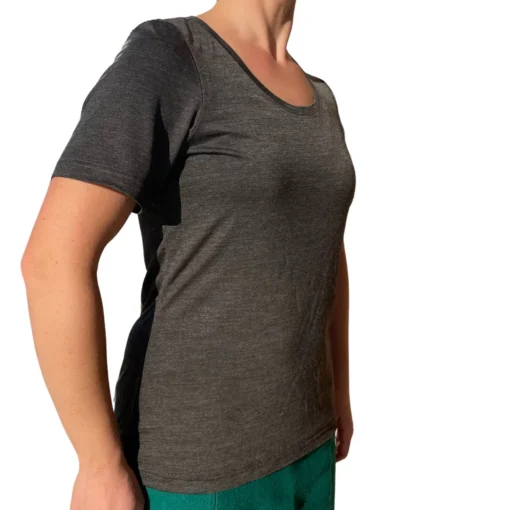 Glückskind Damen Bio T-Shirt Merinowolle & Tencel | Anthrazit