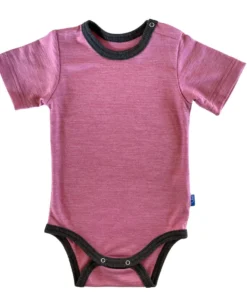 Glückskind Body kurzarm Merinowolle & Seide | Rose