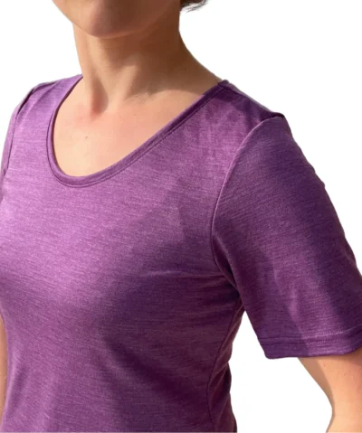 Glückskind Damen T-Shirt Merinowolle & Tencel | Brombeere