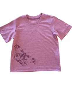 Glückskind T-Shirt Merinowolle & Seide Schmetterling | Rose