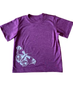 Glückskind T-Shirt Merinowolle & Seide | Schmetterling Zwetschke