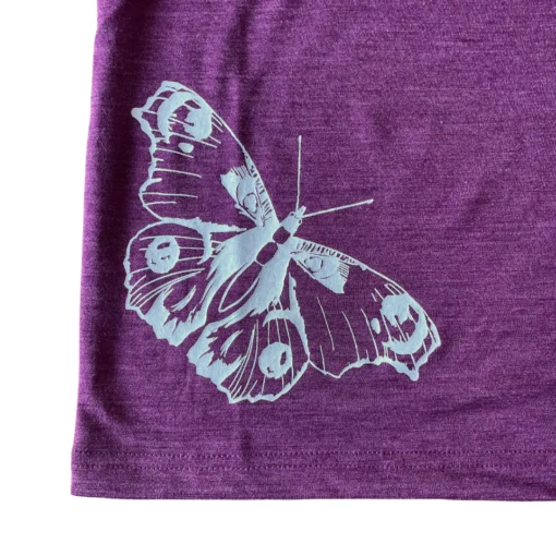 Glückskind T-Shirt Merinowolle & Seide | Schmetterling Zwetschke