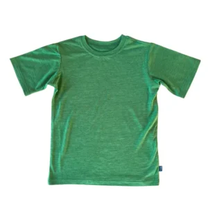 Unisex Kinder T-Shirt Merinowolle & Seide | waldgrün