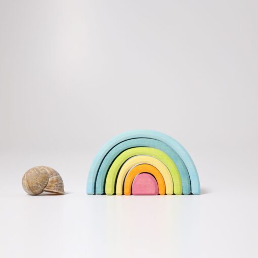 Grimm's Regenbogen aus Lindenholz (ab 3 J.) | pastell klein (6 Teile) – Bild 2
