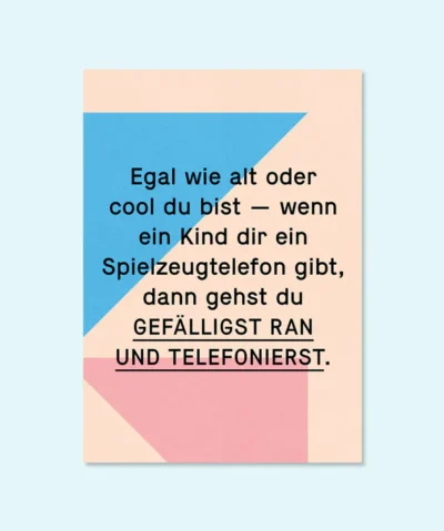 Kleine Prints Postkarte | Spielzeugtelefon