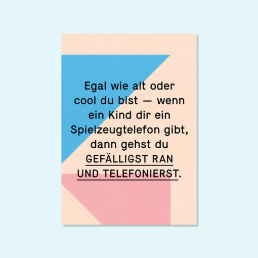 Kleine Prints Postkarte | Spielzeugtelefon