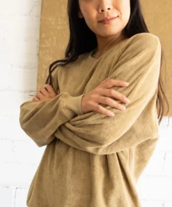 Tiralahilacha ERW Damen Frottee Sweatshirt GILDA | Beige